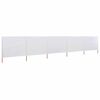 vidaXL Paravent 5 panneaux Tissu 600 x 160 cm Blanc sable
