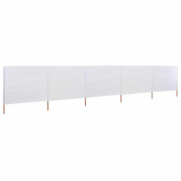vidaXL Paravent 5 panneaux Tissu 600 x 160 cm Blanc sable