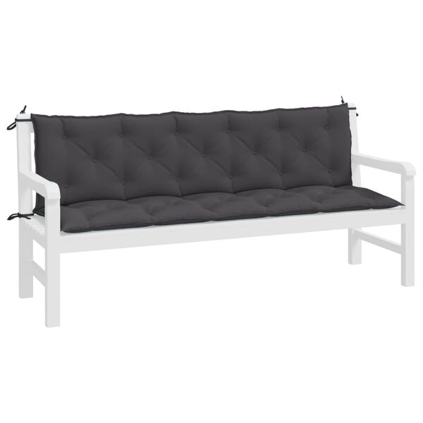 vidaXL Coussins de banc de jardin lot de 2 anthracite tissu Oxford