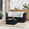 vidaXL Salon de jardin 3 pcs avec coussins Noir R&eacute;sine tress&eacute;e