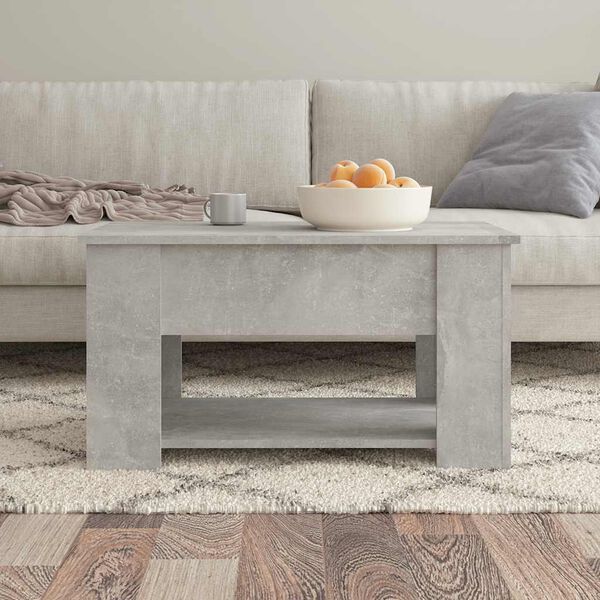 vidaXL Table basse gris béton 79x49x41 cm bois d'ingénierie