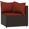 vidaXL Salon de jardin 3 pcs avec coussins marron r&eacute;sine tress&eacute;e