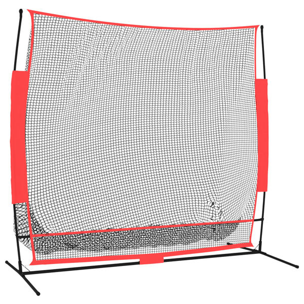 vidaXL Filet de baseball portable noir/rouge 215x107x216 cm polyester