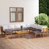vidaXL Salon de jardin 11 pcs avec coussins Bois d'acacia solide