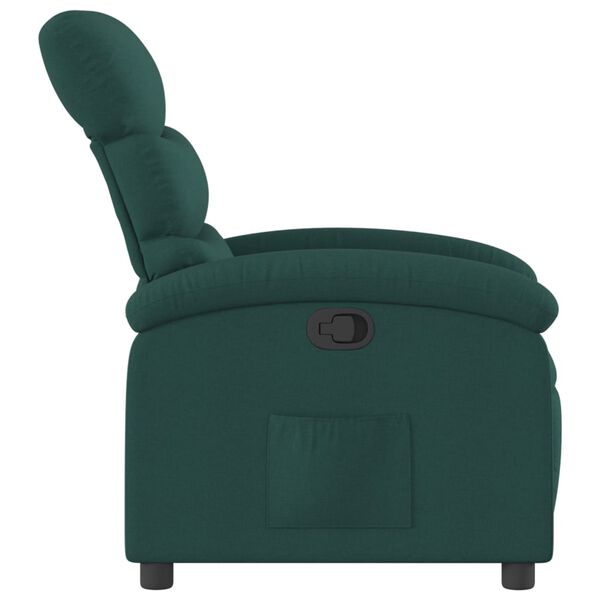 vidaXL Fauteuil inclinable vert fonc&eacute; tissu