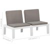 vidaXL Salon de jardin 2 pcs avec coussins Plastique Blanc