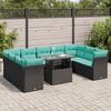 vidaXL Ensemble de canap&eacute;s de jardin 10 pcs et coussins rotin acacia