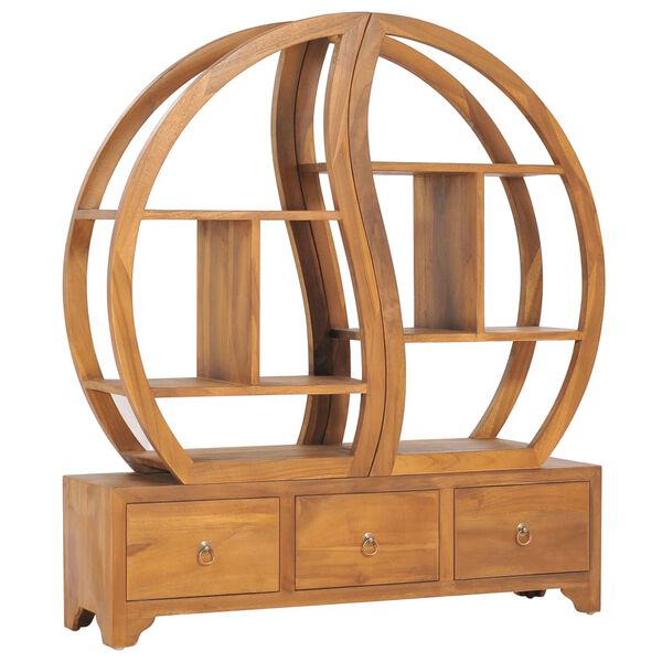 vidaXL Armoire avec étagère Yin Yang 100x26x112 cm Bois de teck massif