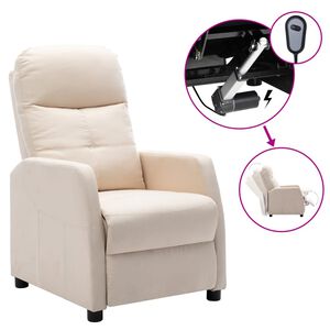 vidaXL Fauteuil inclinable &eacute;lectrique cr&egrave;me tissu