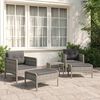 vidaXL Salon de jardin 5 pcs avec coussins Gris R&eacute;sine tress&eacute;e