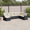 vidaXL Salon de jardin 8 pcs avec coussins noir r&eacute;sine tress&eacute;e