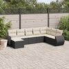 vidaXL Salon de jardin 8 pcs avec coussins noir r&eacute;sine tress&eacute;e