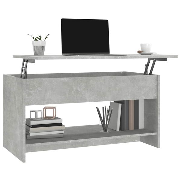 vidaXL Table basse gris b&eacute;ton 102x50x52,5 cm bois d'ing&eacute;nierie