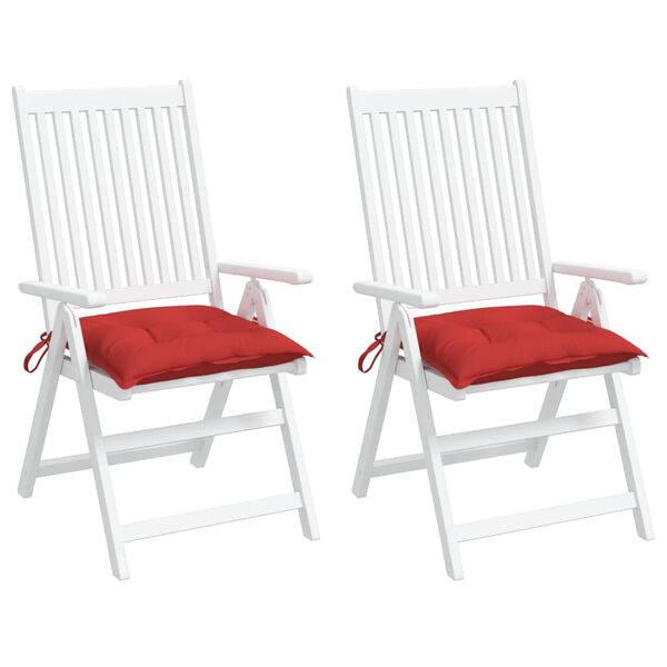 vidaXL Coussins de chaise lot de 2 rouge 40x40x7 cm tissu oxford