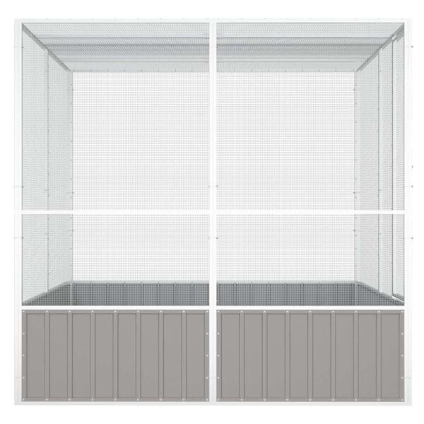 vidaXL Cage à oiseaux Gris 213,5x217,5x211,5 cm Acier galvanisé