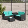 vidaXL Canap&eacute; de jardin avec table et coussins en forme de L noir