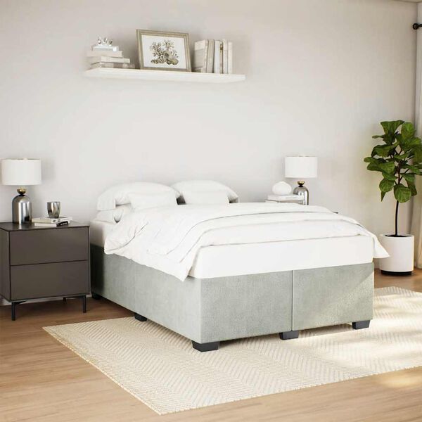 vidaXL Cadre de lit sans matelas gris clair velours