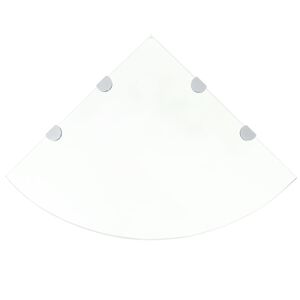 vidaXL Étagère de coin et supports chromés Verre transparent 45x45 cm
