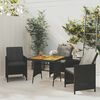 vidaXL Table de jardin Noir 70x70x72 cm R&eacute;sine tress&eacute;e et acacia