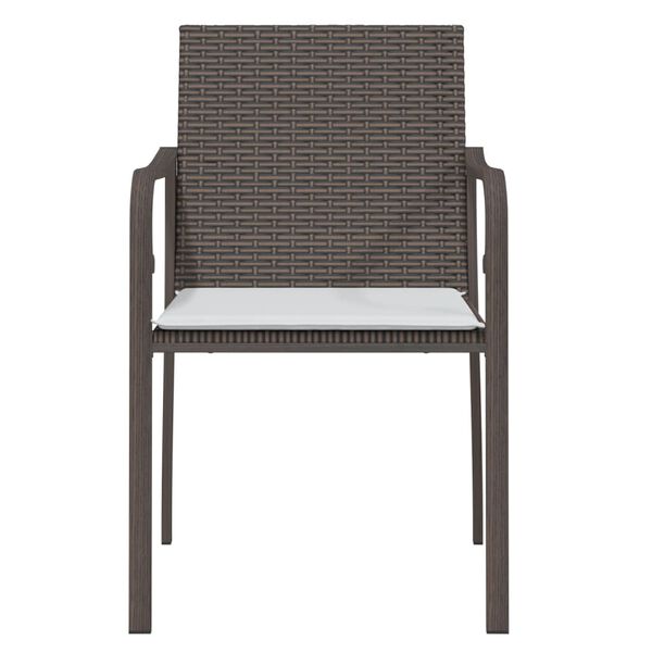 vidaXL Chaises de jardin et coussins lot de 4 marron 56x59x84 cm rotin