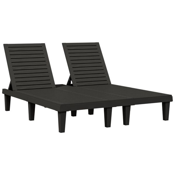 vidaXL Chaise longue double noir 155x138x83 cm polypropyl&egrave;ne