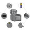 vidaXL Fauteuil inclinable de massage gris clair tissu
