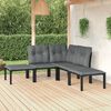 vidaXL Salon de jardin 5 pcs noir et gris r&eacute;sine tress&eacute;e