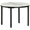 vidaXL Table basse Blanc et noir &Oslash;50 cm Marbre solide v&eacute;ritable