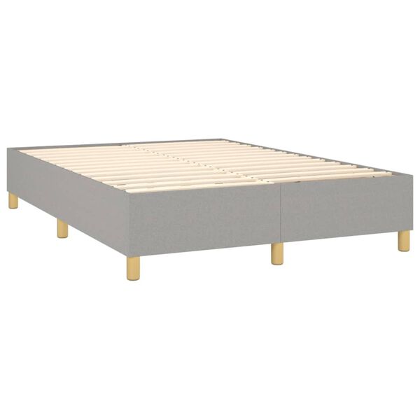 vidaXL Sommier &agrave; lattes de lit et matelas gris clair 137x190 cm tissu