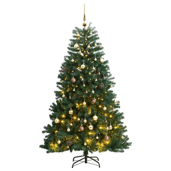 vidaXL Sapin de No&euml;l artificiel articul&eacute; 300 LED et boules 210 cm