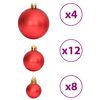 vidaXL Boules de No&euml;l 100 pcs dor&eacute; et rouge bordeaux 3 / 4 / 6 cm