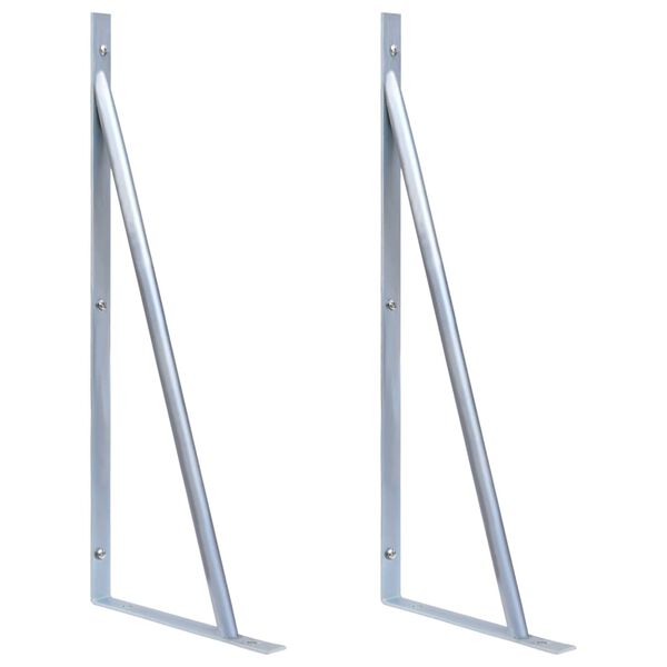 vidaXL Supports pour poteau de clôture 2 pcs Acier galvanisé