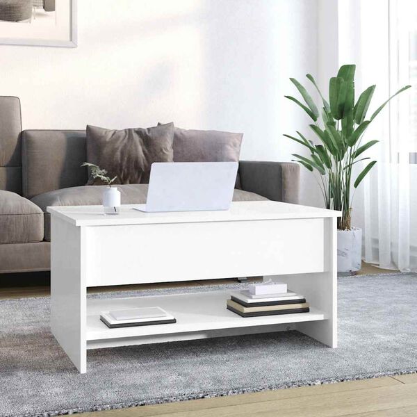 vidaXL Table basse Blanc brillant 80x50x40 cm Bois d'ingénierie