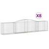 vidaXL Paniers &agrave; gabions arqu&eacute;s 8 pcs 400x50x80/100 cm Fer galvanis&eacute;