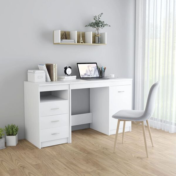 vidaXL Bureau Blanc 140x50x76 cm Bois d&rsquo;ing&eacute;nierie