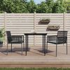 vidaXL Chaises de jardin et coussins lot de 2 noir 54x60,5x83,5 cm