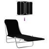 vidaXL Chaises longues pliables lot de 2 Acier et tissu Noir