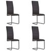 vidaXL Chaises à manger cantilever lot de 4 marron similicuir