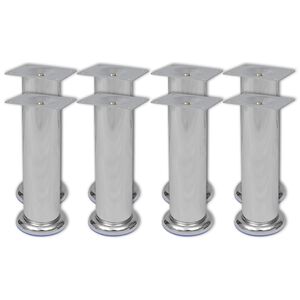 vidaXL Pieds ronds de canap&eacute; 8 pcs Chrome 180 mm