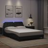 vidaXL Cadre de lit avec LED sans matelas Zadar noir 137x190 cm