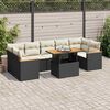 vidaXL Salon de jardin avec coussins 8 pcs noir r&eacute;sine tress&eacute;e acacia