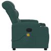 vidaXL Fauteuil inclinable de massage vert foncé tissu