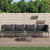 vidaXL Salon de jardin 5 pcs avec coussins anthracite r&eacute;sine tress&eacute;e