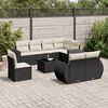 vidaXL Salon de jardin 9 pcs avec coussins noir r&eacute;sine tress&eacute;e