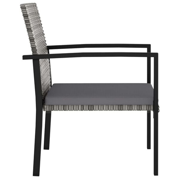 vidaXL Chaises &agrave; manger de jardin lot de 2 R&eacute;sine tress&eacute;e Gris