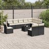 vidaXL Salon de jardin 11 pcs avec coussins noir r&eacute;sine tress&eacute;e