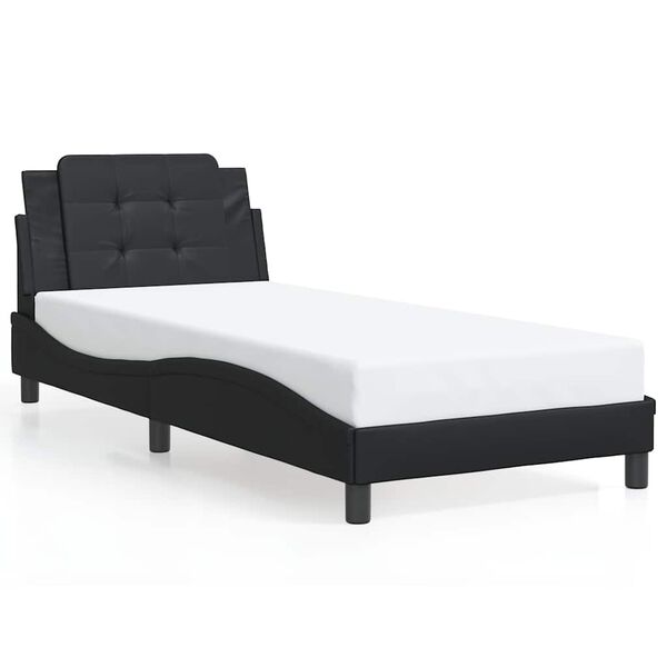 vidaXL Cadre de lit sans matelas Zadar noir 100x190 cm similicuir