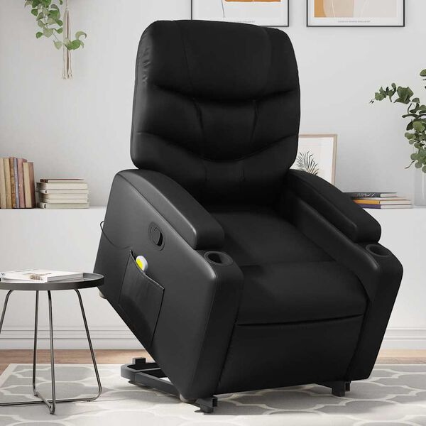 vidaXL Fauteuil inclinable de massage noir similicuir