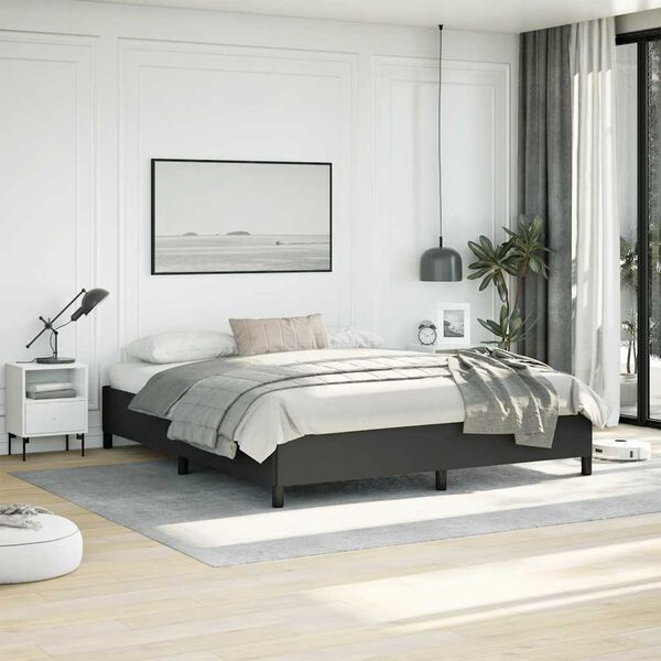 vidaXL Cadre de lit sans matelas noir California similicuir