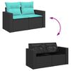 vidaXL Salon de jardin 8 pcs avec coussins noir r&eacute;sine tress&eacute;e
